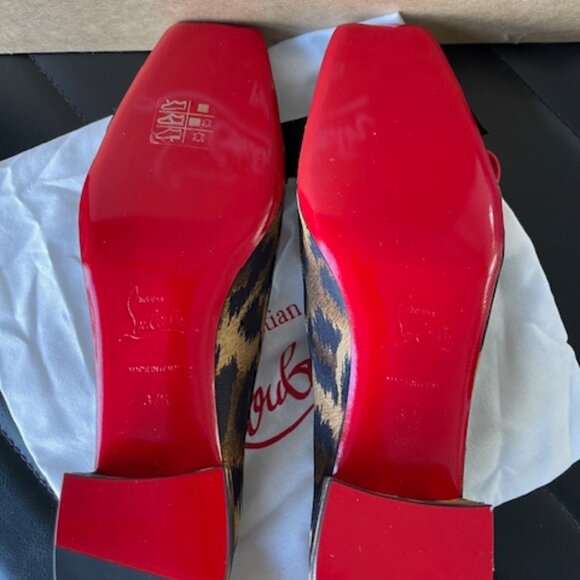 NEW Christian Louboutin Mama Flirt 30 Leopard print Ballet kitten heel 7.5 - Picture 8 of 11